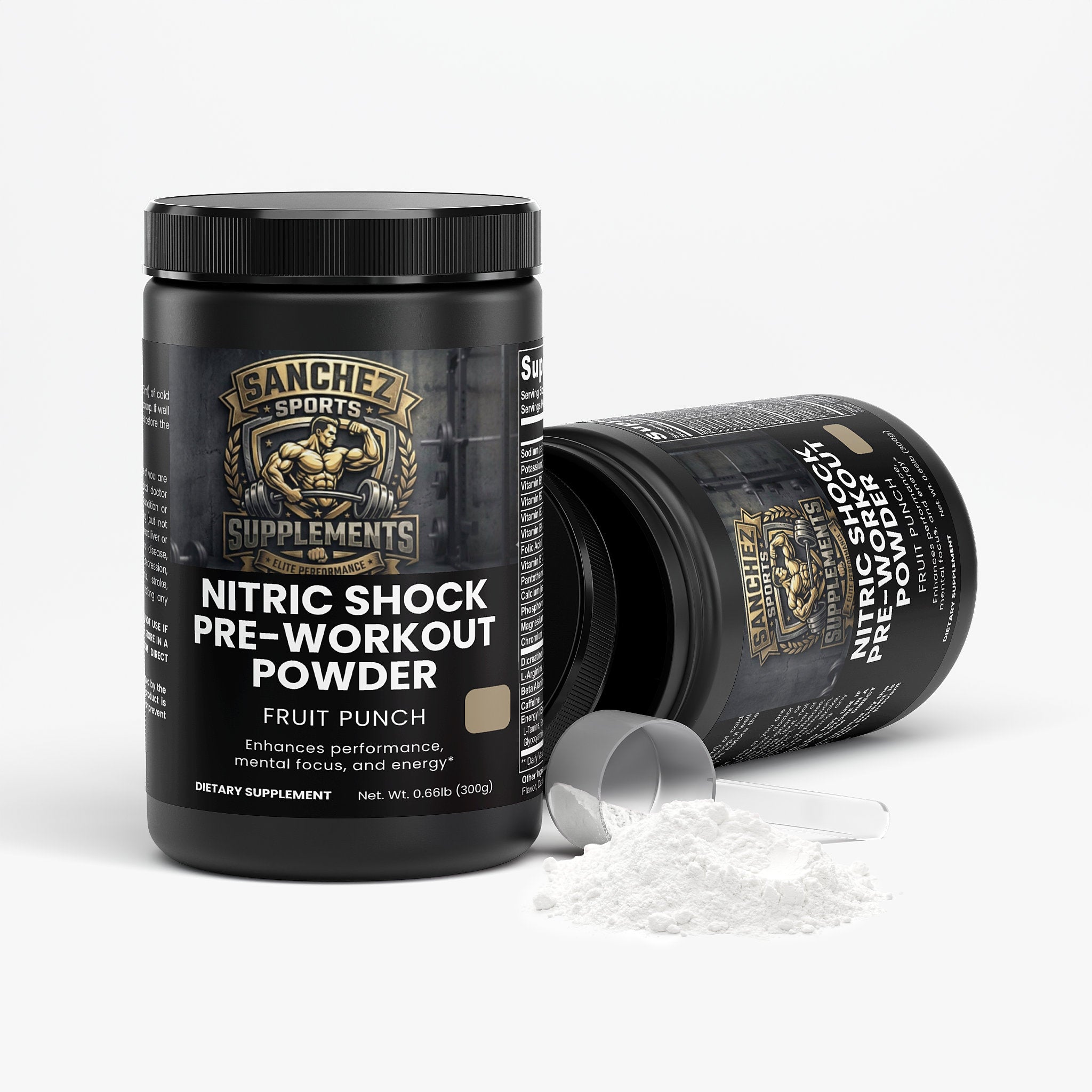Nitric Shock Pre-Workout Powder Fruit Punch | Pump, Energy & Endurance Supplement