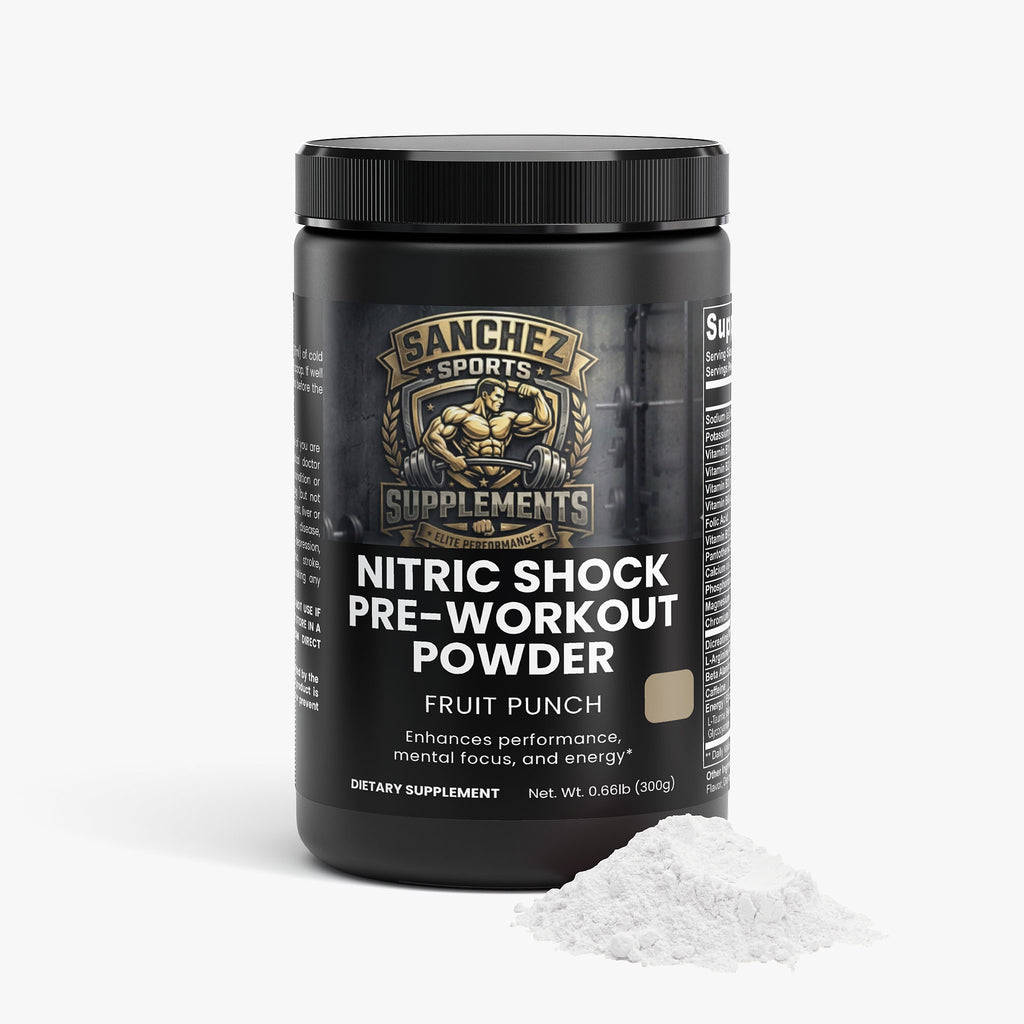 Nitric Shock Pre-Workout Powder Fruit Punch | Pump, Energy & Endurance Supplement
