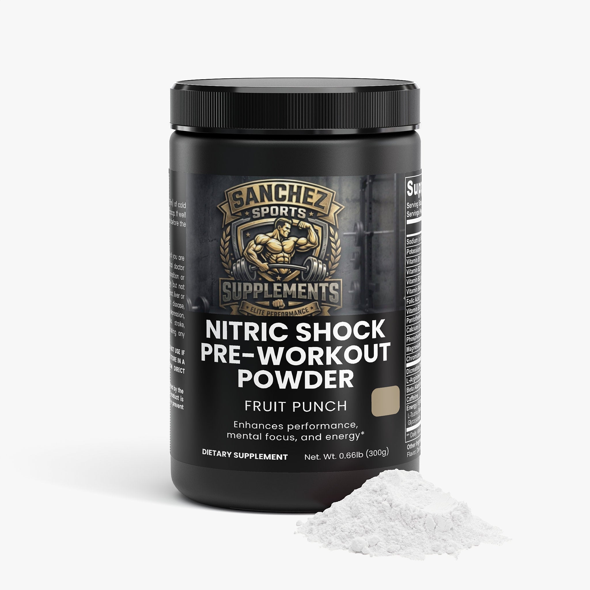 Nitric Shock Pre-Workout Powder Fruit Punch | Pump, Energy & Endurance Supplement