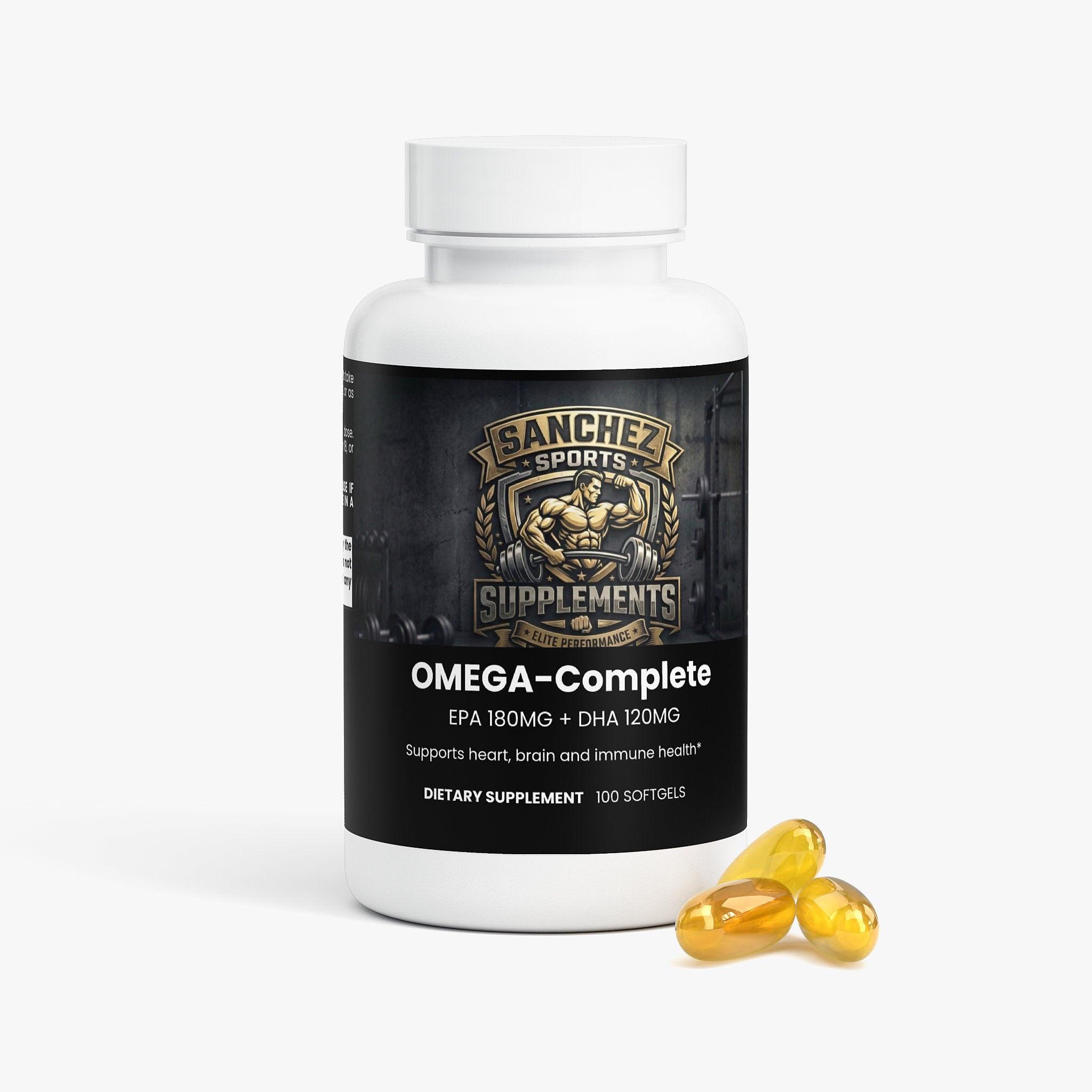 Omega-3 EPA 180mg DHA 120mg supplement bottle front South Bay supplements