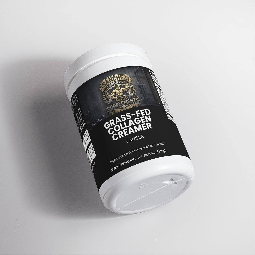 Collagen creamer vanilla powder supplement bottle open Long Beach CA
