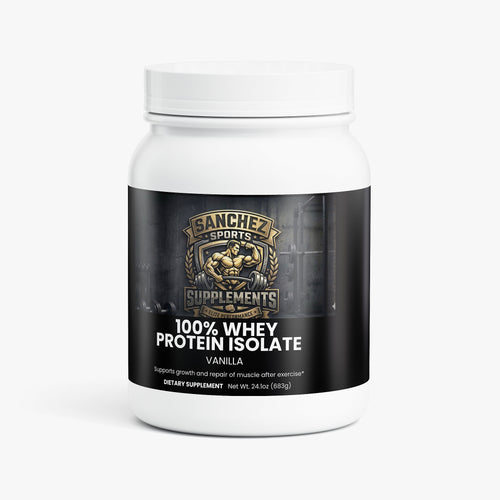 100% Whey Protein Isolate vanilla lean muscle post workout recovery supplement Sanchez Sports Supplements
