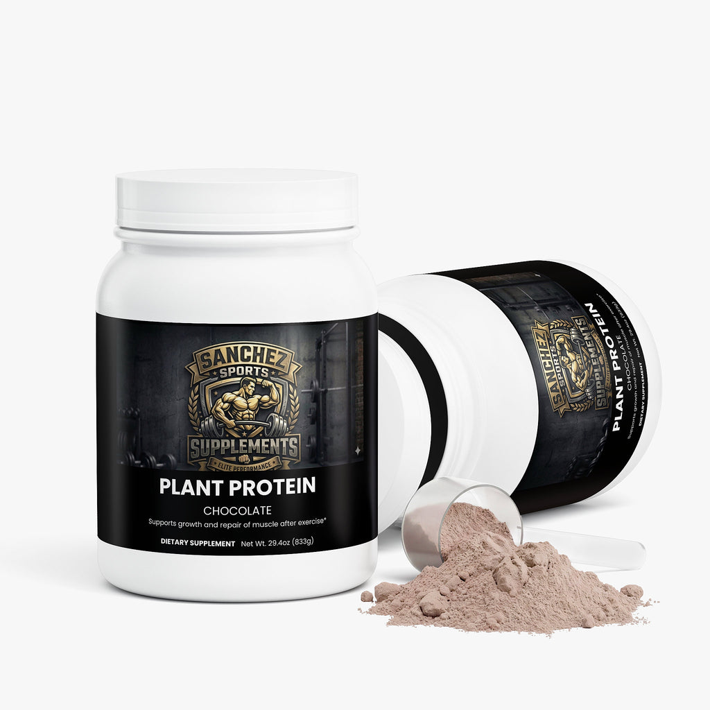 Vegan chocolate protein powder supplement bottle open Long Beach CA