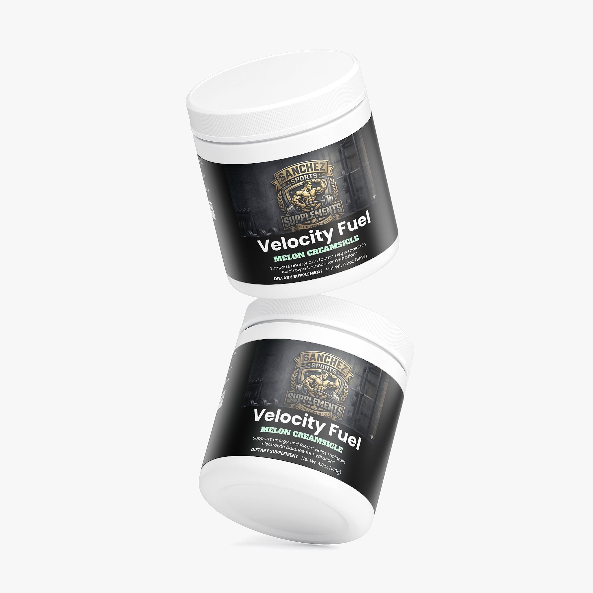Velocity Fuel Melon Creamsicle energy powder bottle side Sanchez Sports Supplements