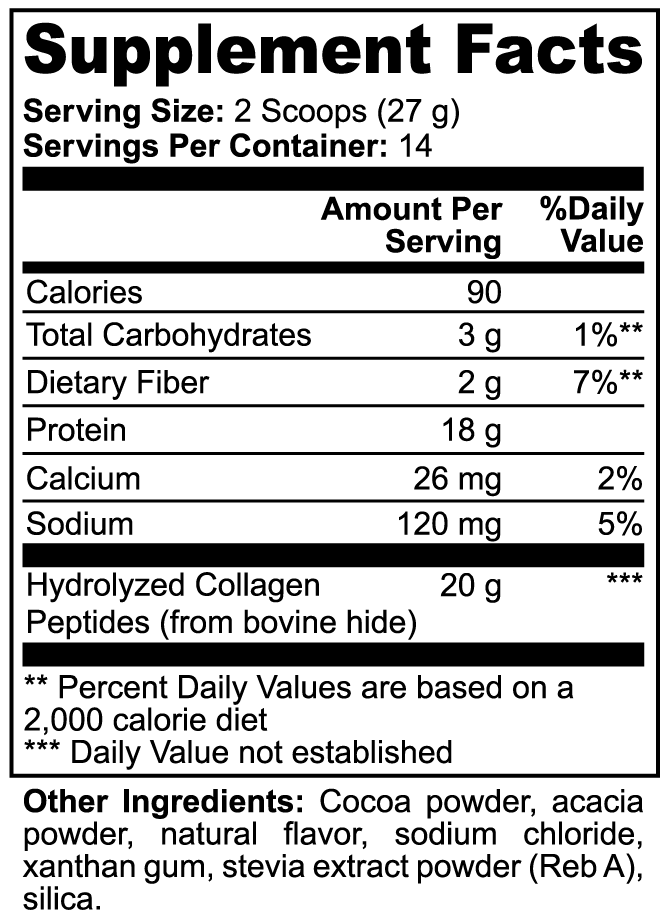 Grass-Fed Collagen Peptides Powder Chocolate | Skin, Hair, Nails & Joint Support