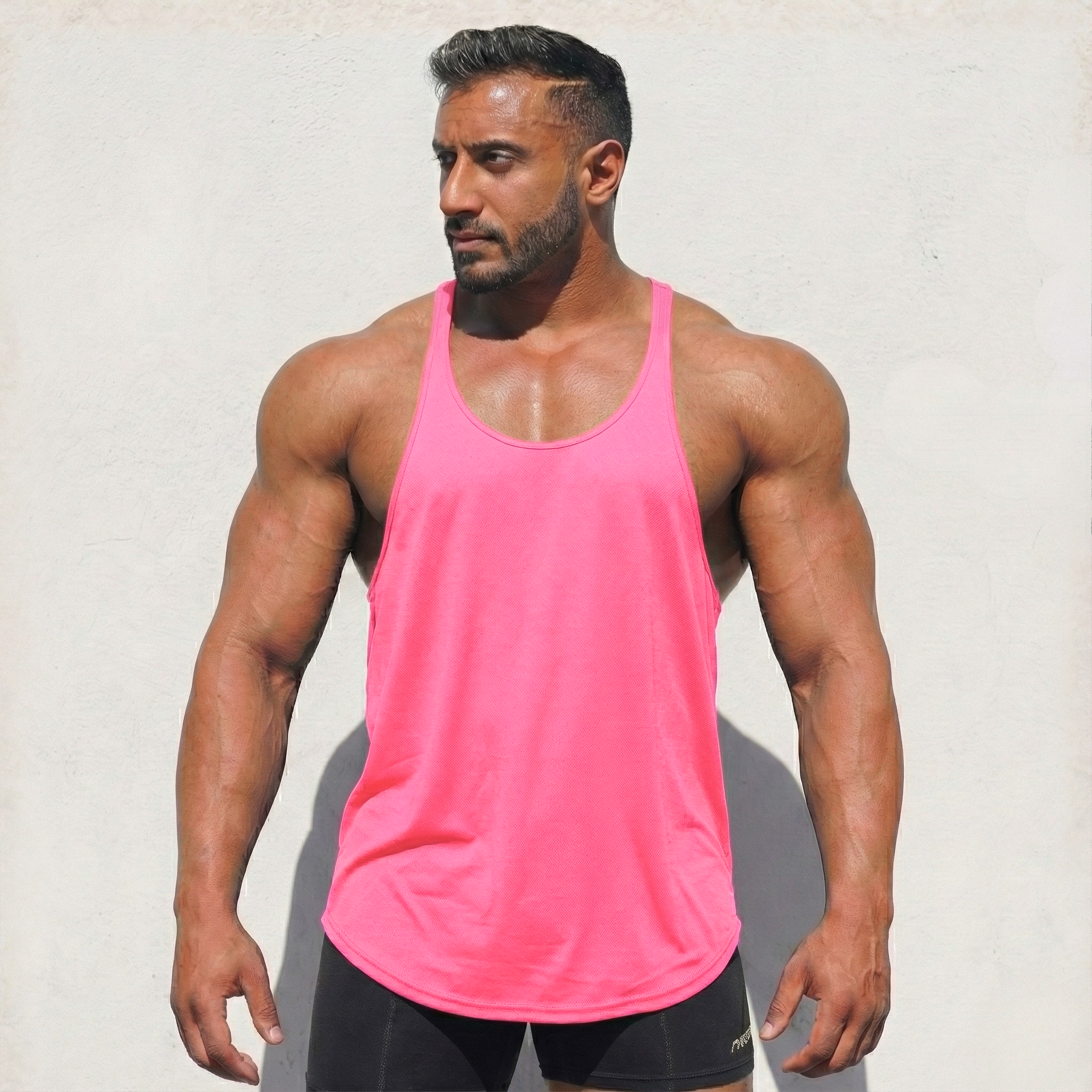 Stringer Tank Top - Sanchez Sports Supplements pink front