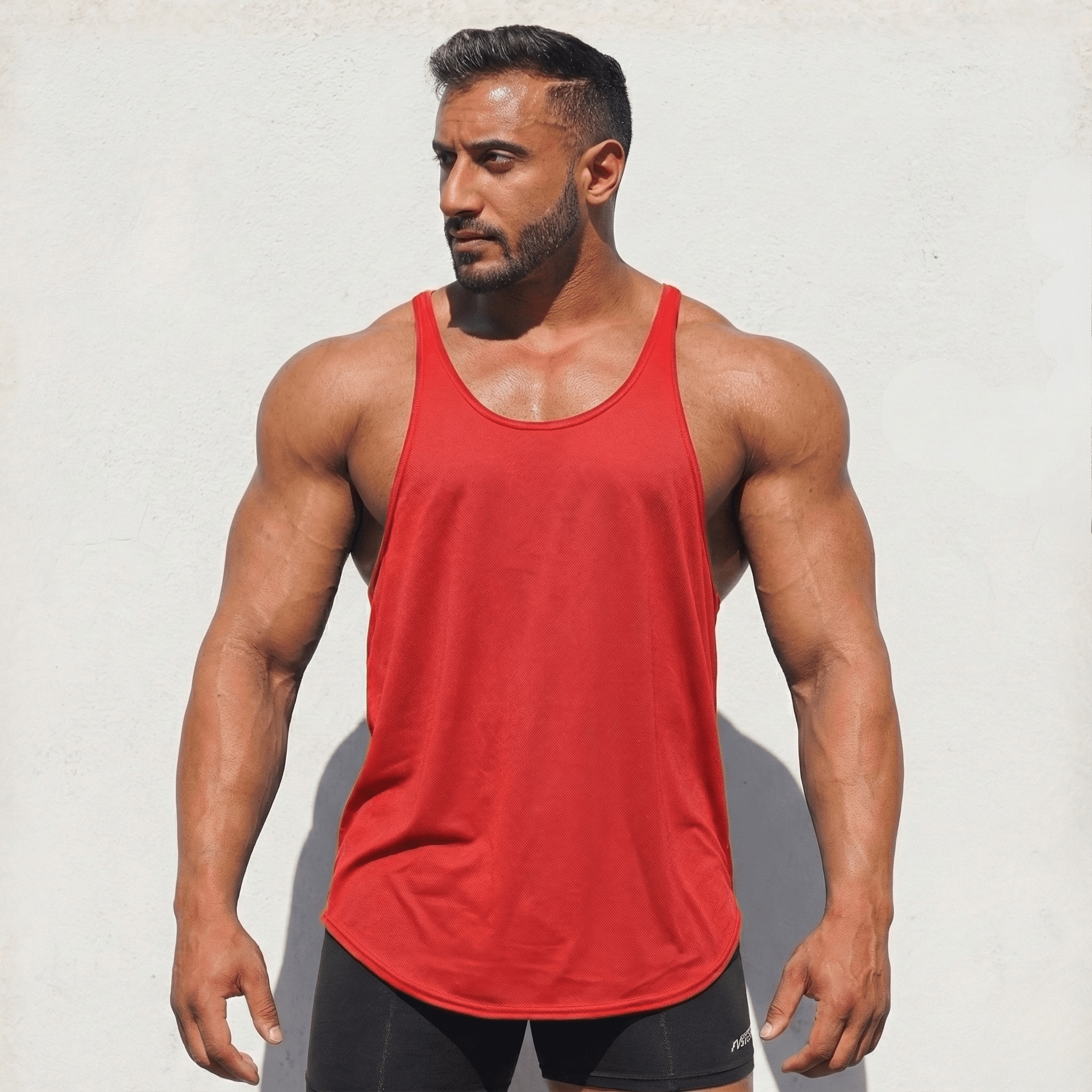 Stringer Tank Top - Sanchez Sports Supplements red front