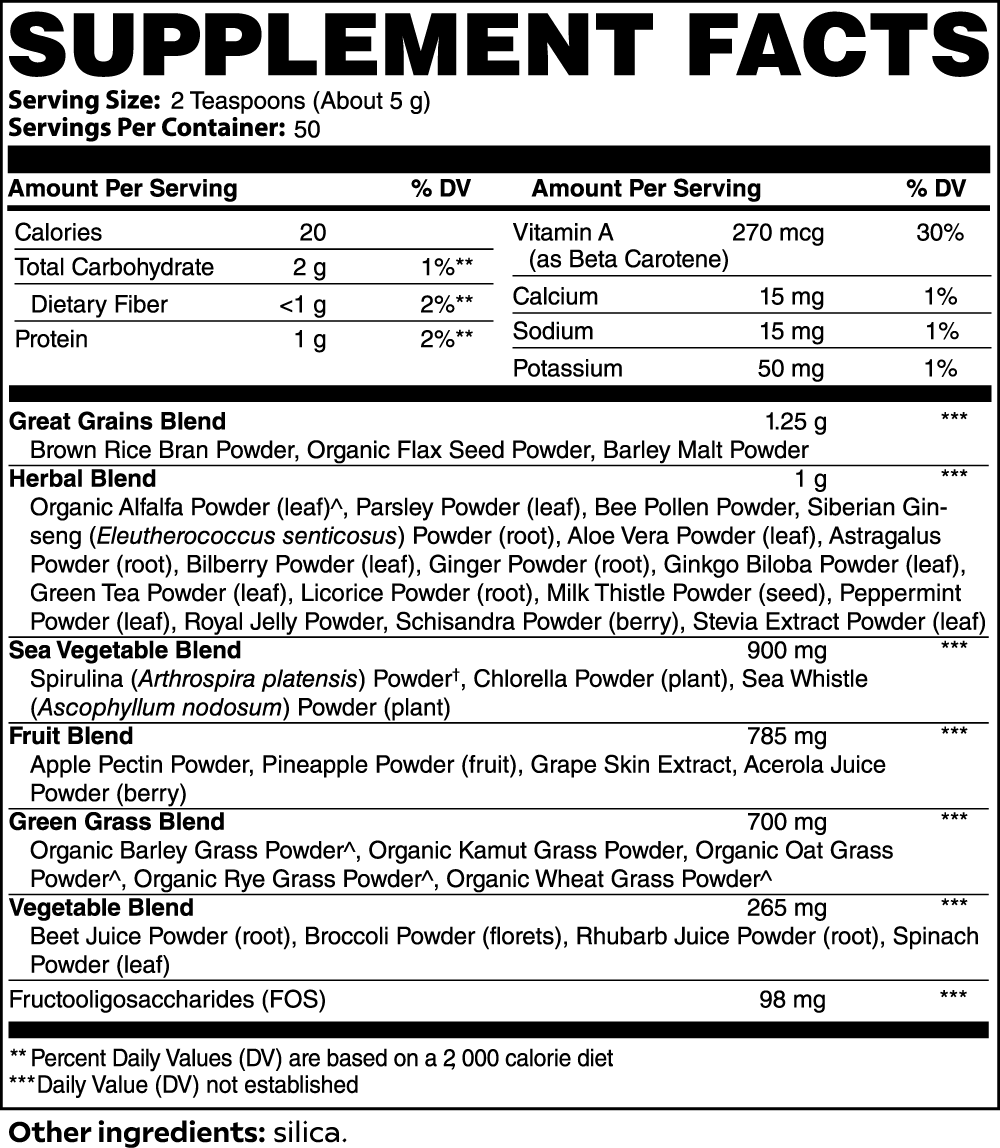 Greens Powder Superfood Supplement | Organic Greens Blend for Gut Health & Detox